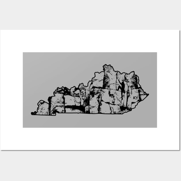 Rock Climbing Kentucky Rock Climber State Map Wall Art by TeeCreations